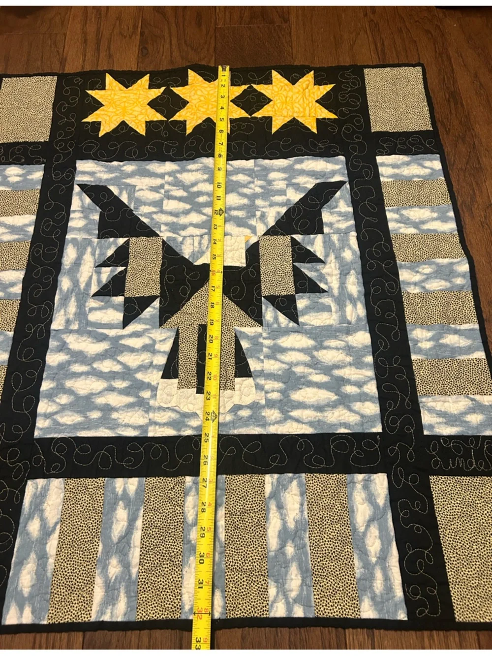 Handmade Quilted Eagle Wall Hanging Let Freedom Reign - Americana Folk Art